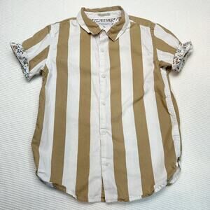 Denim & Flower Striped Button Down